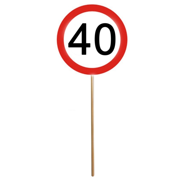Mini-Schild mit Stab "40"