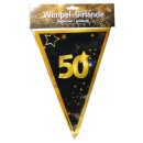 Wimpelgirlande "50" schwarz-gold