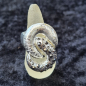 Preview: Ring versilbert mit schwarzen Kristallen