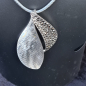Preview: Kette versilbert mit schwarzen Kristallen
