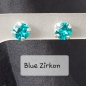 Preview: Ohrstecker - Blue Zircon - 6 mm