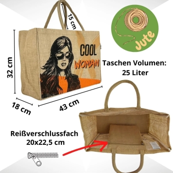 Jute Tasche "Cool Woman"