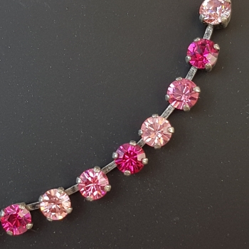 Collier Feuerstein 6mm - light rose/rose/fuchsia
