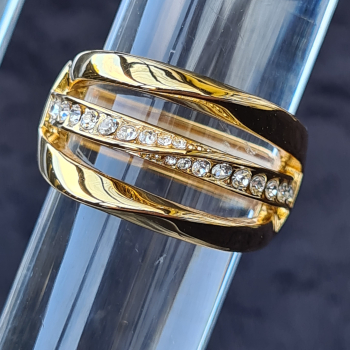 Ring vergoldet, mit Kristallen
