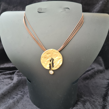 Collier vergoldet, mit Kristall