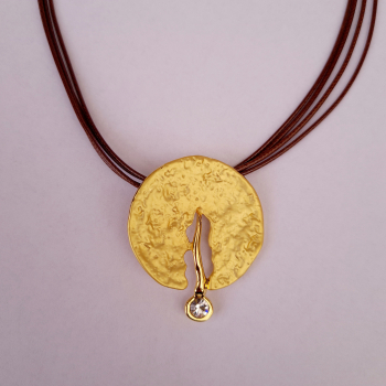 Collier vergoldet, mit Kristall
