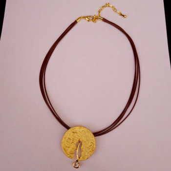 Collier vergoldet, mit Kristall