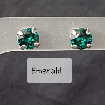Ohrstecker - Emerald - 6 mm