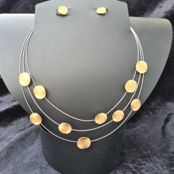 Collier mit Ohrstecker vergoldet