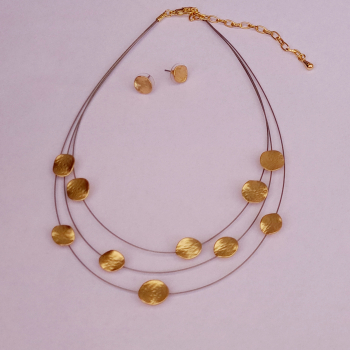 Collier mit Ohrstecker vergoldet