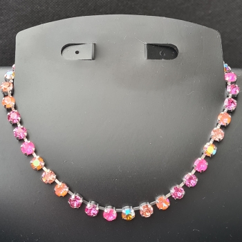 Collier 6mm Orange/Pink Ignite Mix