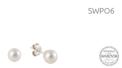 Stecker Perle 6 mm - Bright Gold