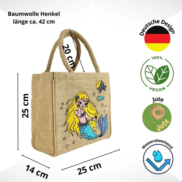 Jute Kindertasche "Meerjungfrau"