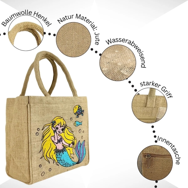 Jute Kindertasche "Meerjungfrau"