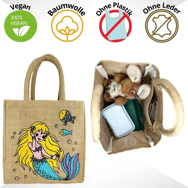 Jute Kindertasche "Meerjungfrau"