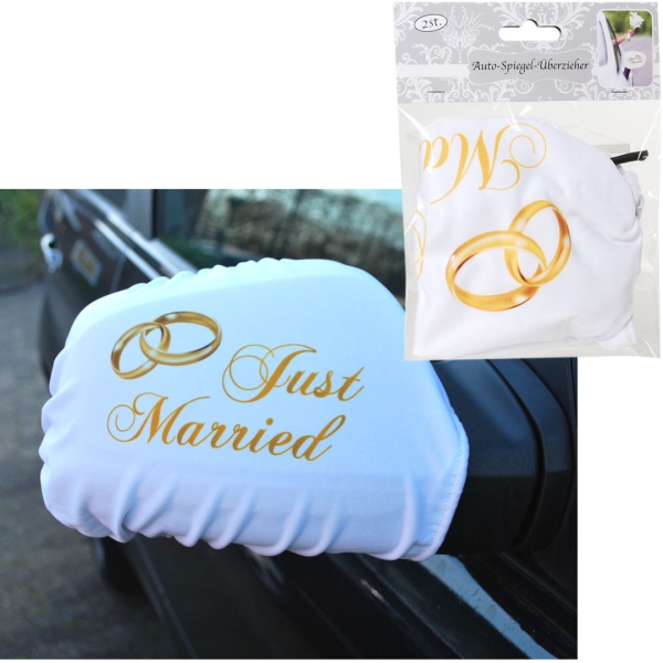 PKW-Spiegel-Überzieher "Just Married"