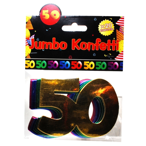 Jumbo-Konfetti "50" bunt