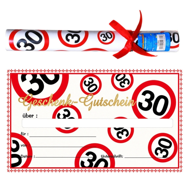 Riesen-Geschenk-Gutschein "30"
