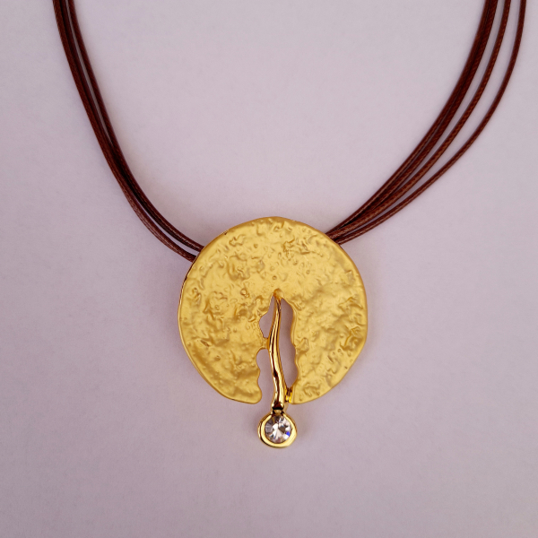 Collier vergoldet, mit Kristall