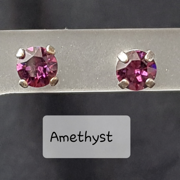 Ohrstecker - Amethyst - 6 mm