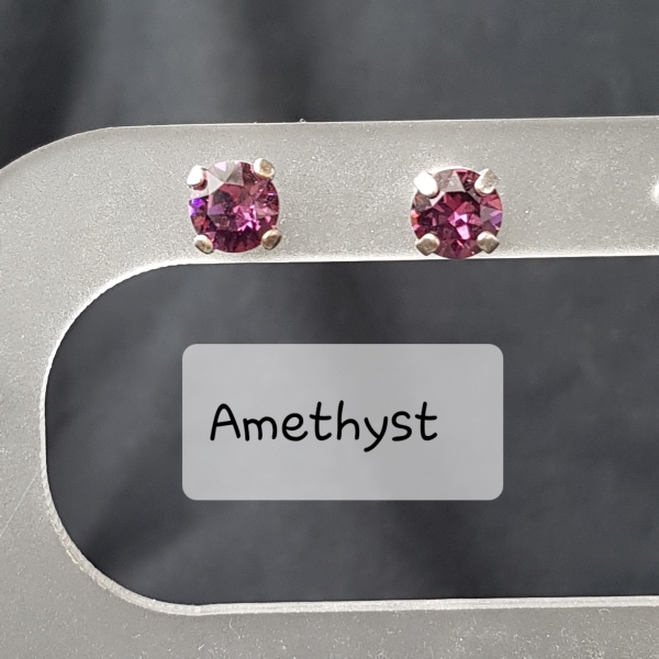 Ohrstecker - Amethyst - 6 mm