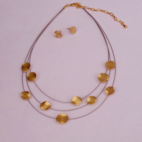 Collier mit Ohrstecker vergoldet