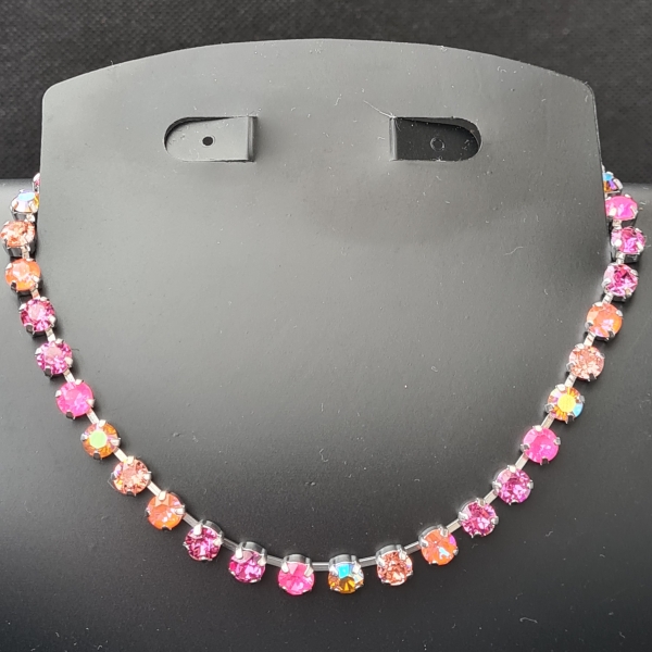Collier 6mm Orange/Pink Ignite Mix