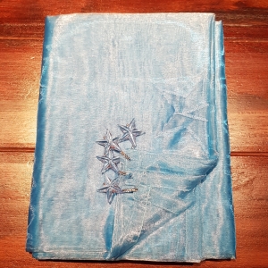 Mitteldecke Organza hellblau